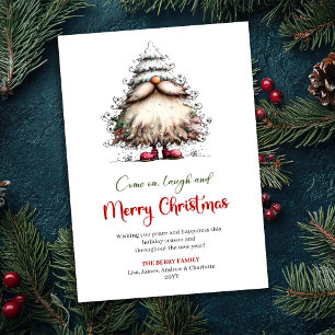 Carte de vœux de Noël Père Noël Fantaisiste et Ori