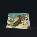Carte de voeux de Noël Père Noël vintage<br><div class="desc">Vintage / Retro / Carte de Noël victorienne. Père Noël vintage. Joyeux Noel !</div>