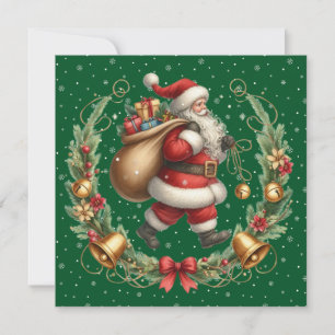 Carte de voeux de Noël Père Noël vintage