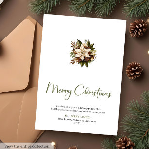 Carte de vœux de Noël personnalisée à l'aquarelle 
