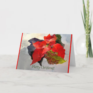 Carte de voeux de Noël personnalisée Poinsettia