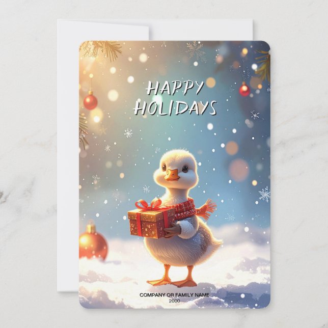 Carte de vœux de Noël Petit Canard (Devant)