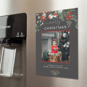Carte de vœux de Noël photo botanique minimaliste