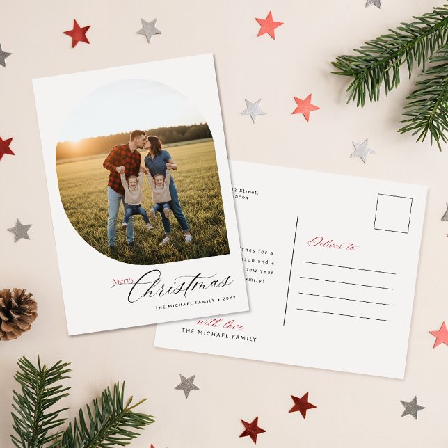 Carte de vœux de Noël photo d'arc élégant (Créateur téléchargé)