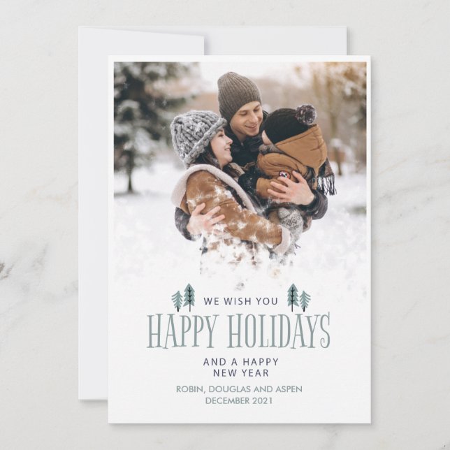 Carte de vœux de Noël photo de vacances (Devant)