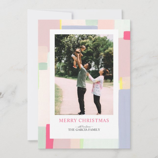 Carte de vœux de Noël photo de vacances d'art colo (Devant)