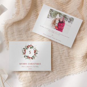 Carte de voeux de Noël photo initiale de la famill