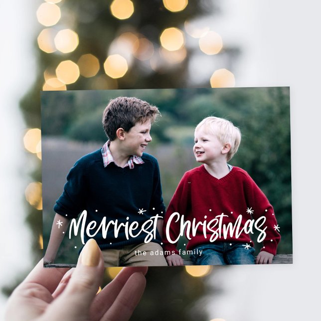 Carte de vœux de Noël photo la plus joyeuse dessin (Créateur téléchargé)