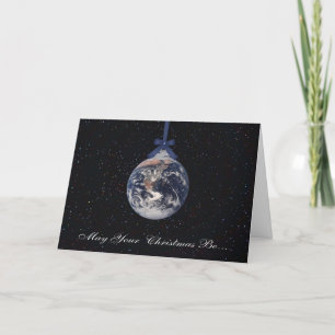 Carte de voeux de Noël Planètes Terre