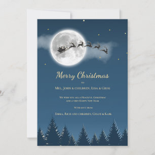 Carte de vœux de Noël pleine lune