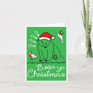 Carte de voeux de Noël pliée à l'ours