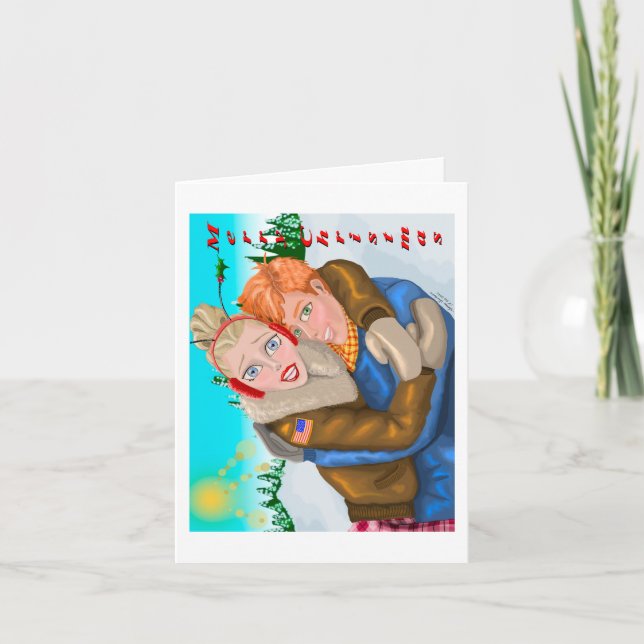 Carte de vœux de Noël pliée par nous couples (Devant)