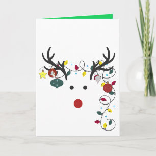Carte de voeux de Noël pliée "Rudolph All Done Up"
