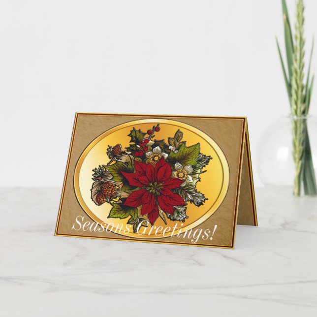 Carte de voeux de Noël Poinsettia (Devant)
