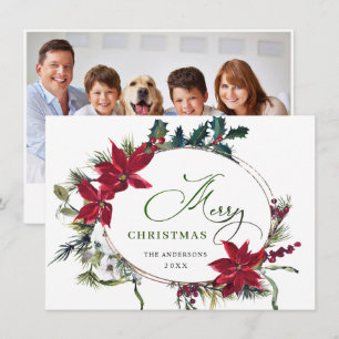 CARTE DE VŒUX DE NOËL Poinsettia Élégant
