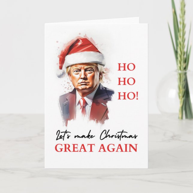 Carte de voeux de Noël politique amusante de Trump (Devant)