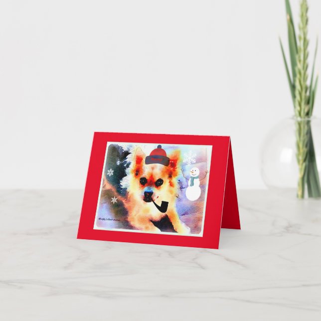 Carte de voeux de Noël Portrait de Murphy (Devant)