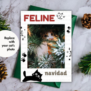Carte de vœux de Noël pour amateurs de chats avec 
