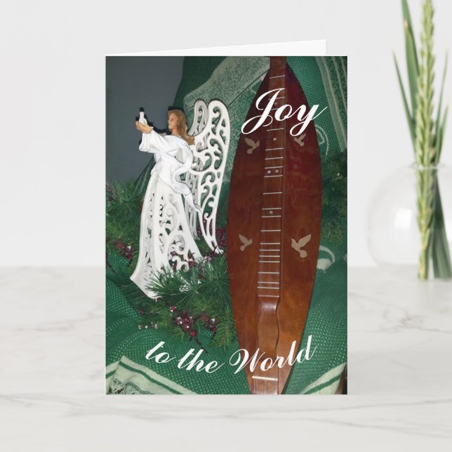 Carte de vœux de Noël pour ange et dulcimer de mon (Devant)