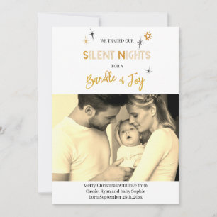 Carte de voeux de Noël pour annonce de naissance a