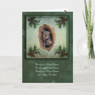 Carte de voeux de Noël pour bébé écureuil - person