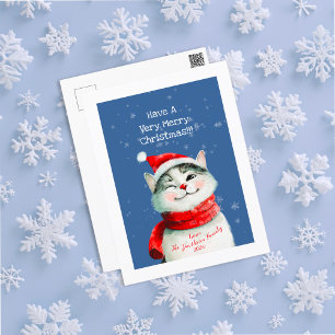 Carte de voeux de Noël pour chat mignon