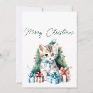 Carte de vœux de Noël pour chaton joyeux Noël