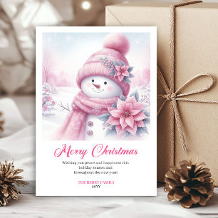 Carte de vœux de Noël pour enfants en rose classiq