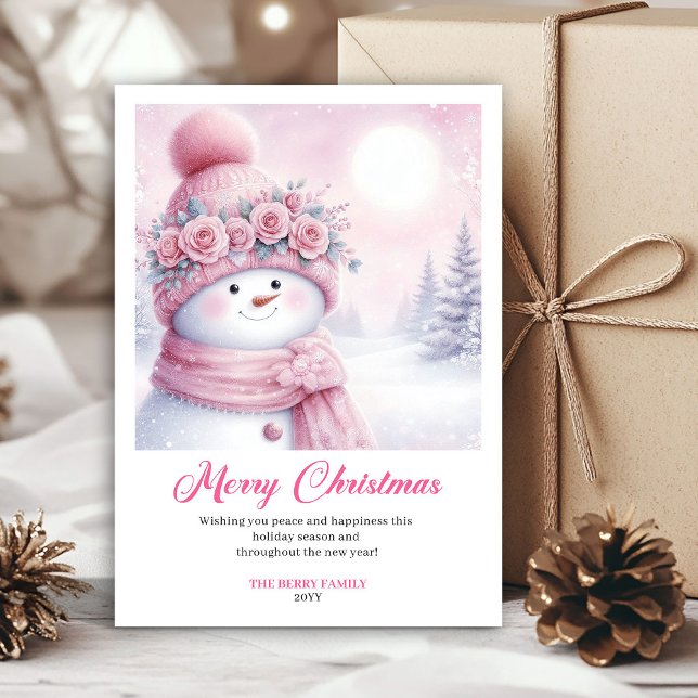 Carte de vœux de Noël pour enfants imprimable Fest (Festive Pinkmas Printable Kids Christmas Greeting Card

)