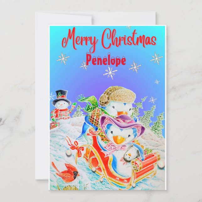 Carte de voeux de Noël pour enfants personnalisée (Devant)