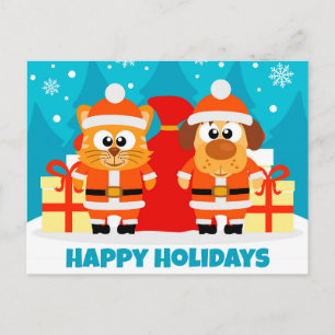 Carte de vœux de Noël pour entreprise d'animaux de