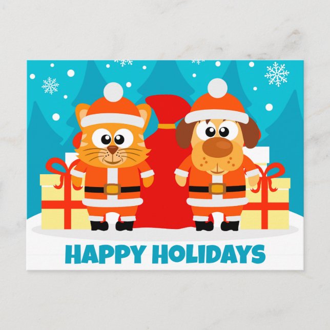 Carte de vœux de Noël pour entreprise d'animaux de (Devant)