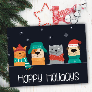 Carte de vœux de Noël pour entreprise de pets