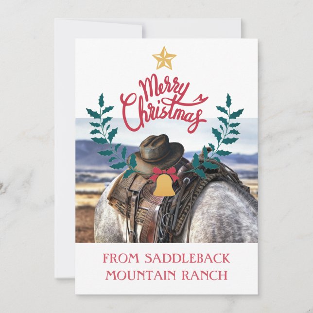 Carte de vœux de Noël pour entreprise de Ranch Rus (Devant)