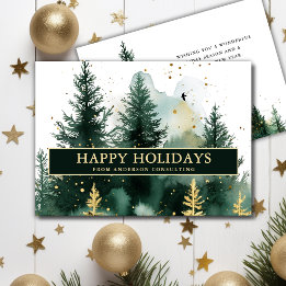 Carte de vœux de Noël pour entreprise moderne Or V