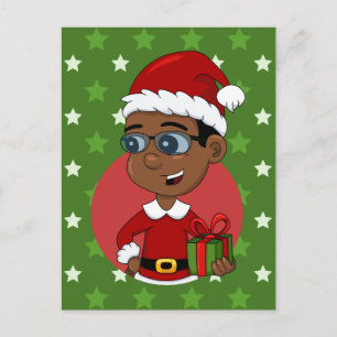 carte de vœux de Noël pour garçon dessin animé