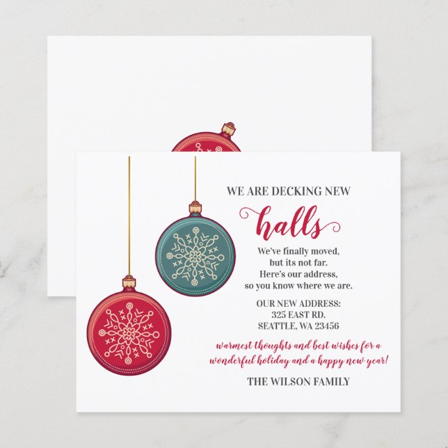 Carte de vœux de Noël pour la décoration du nouvea (Devant / Derrière)