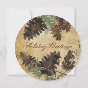 Carte de voeux de Noël pour les cônes de pin Brown