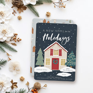 Carte de vœux de Noël pour nouvelle maison avec lu