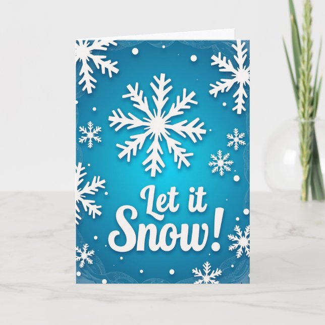 Carte de vœux de Noël « Qu'il neige » (Devant)