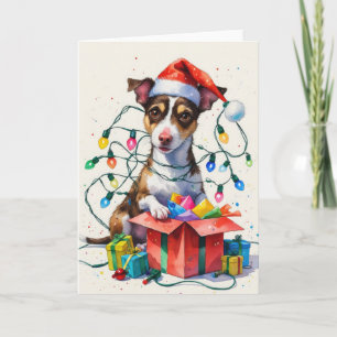 Carte de voeux de Noël Rat Terrier Dog