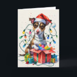 Carte de voeux de Noël Rat Terrier Dog<br><div class="desc">Vivez un tourbillon de vacances amusant avec ce chien de Noël de conception ludique! Plein d'énergie festive,  il capture la joie de la saison avec un thème fantasque et chaleureux,  parfait pour répandre la joie.</div>