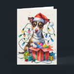 Carte de voeux de Noël Rat Terrier Dog<br><div class="desc">Vivez un tourbillon de vacances amusant avec ce chien de Noël de conception ludique! Plein d'énergie festive,  il capture la joie de la saison avec un thème fantasque et chaleureux,  parfait pour répandre la joie.</div>