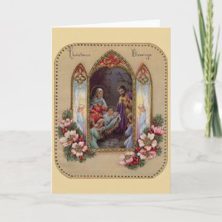 Carte de voeux de Noël religieuse vintage