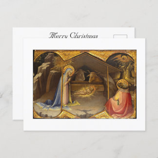 Carte de vœux de Noël représentant la Nativité