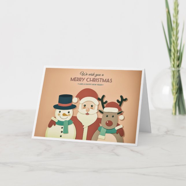 Carte de voeux de Noël Retro Cute (Devant)