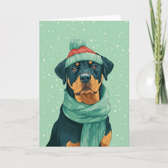 Carte de vœux de Noël Rottweiler (Devant)