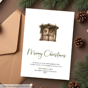 Carte de vœux de Noël rustique éditable et chaleur