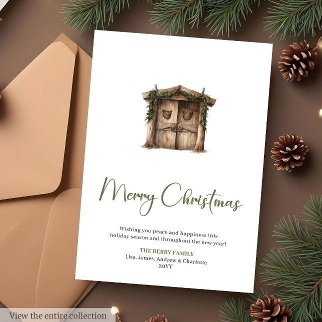 Carte de vœux de Noël rustique éditable et chaleur (Rustic Editable Warmish Holiday Christmas Greeting Card

)
