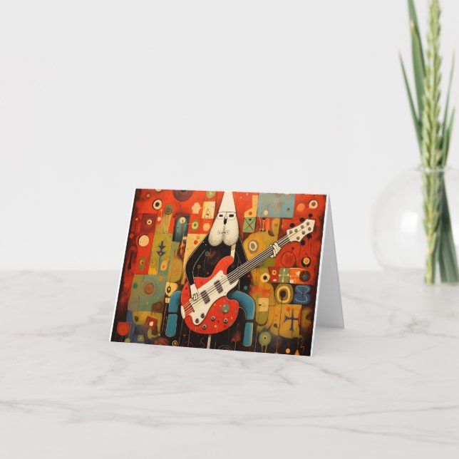 Carte de vœux de Noël Santa Rock and Roll (Devant)